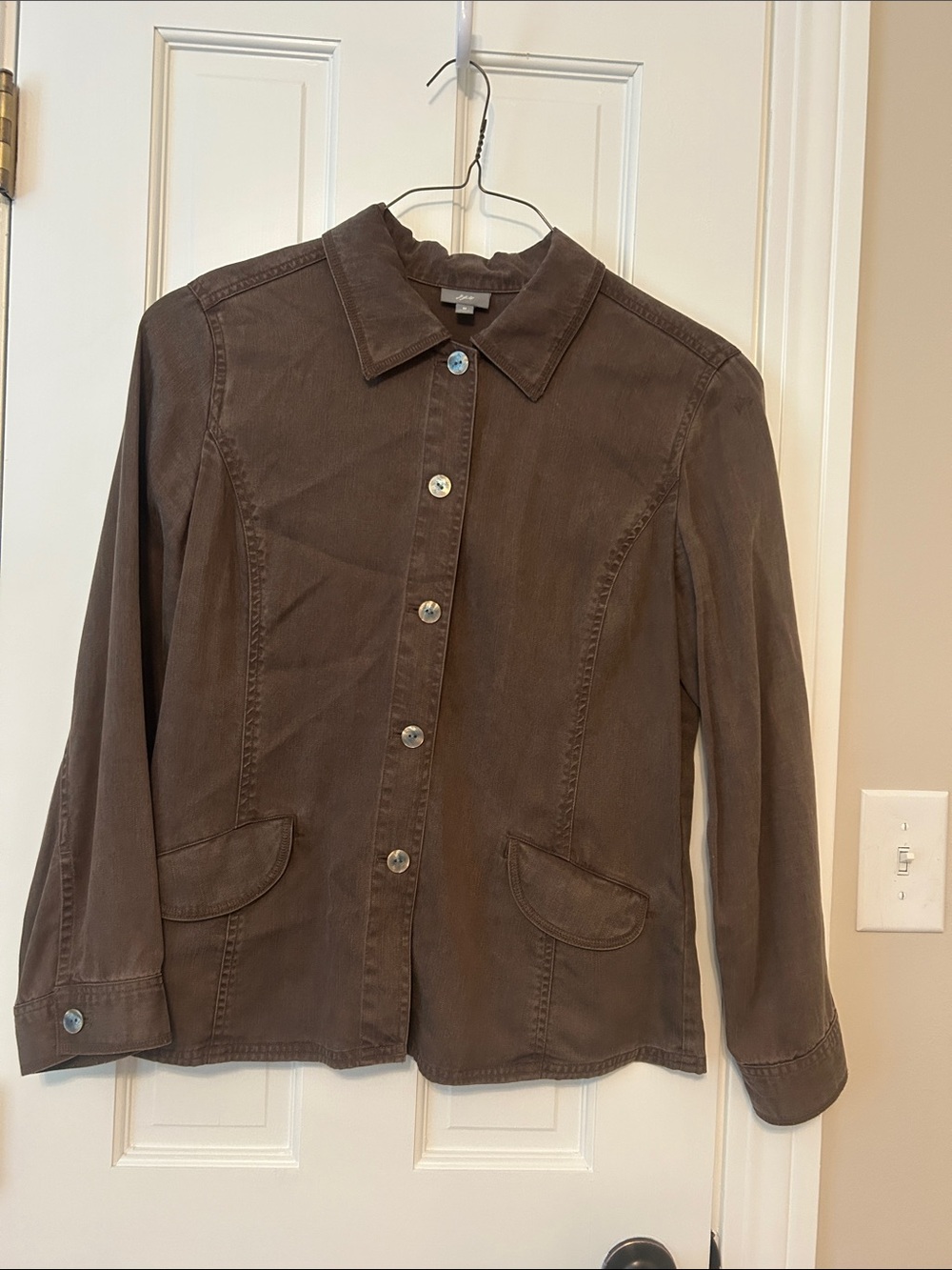 J. Jill Brown Button-Front Jacket
